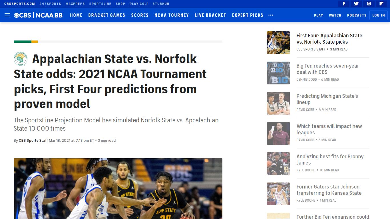 Appalachian State vs. Norfolk State odds: 2021 NCAA Tournament picks ...
