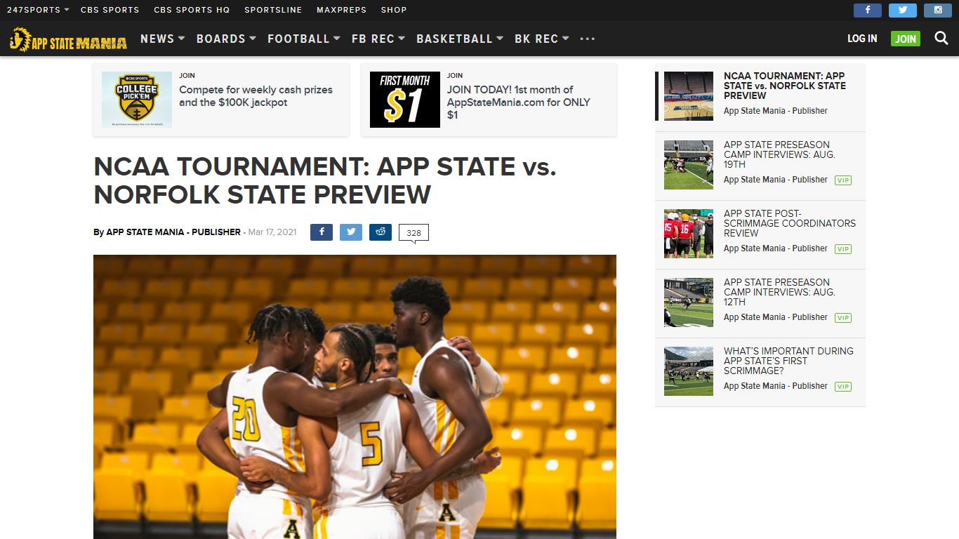 NCAA TOURNAMENT: APP STATE vs. NORFOLK STATE PREVIEW